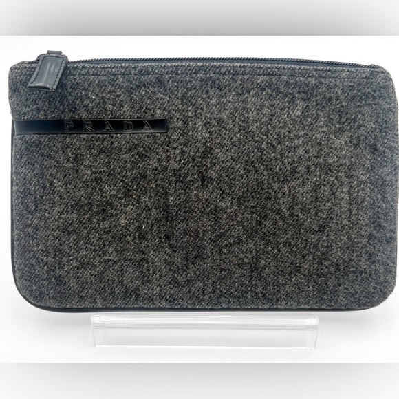 Prada silver wool clutch bag - Picture 1 of 4